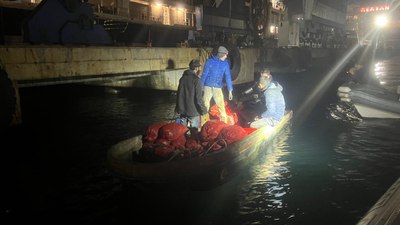 Yalova'da, izinsiz avlanan 20 ton midye denize döküldü