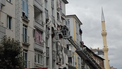 Çorum'da bir binada doğalgaz patlaması