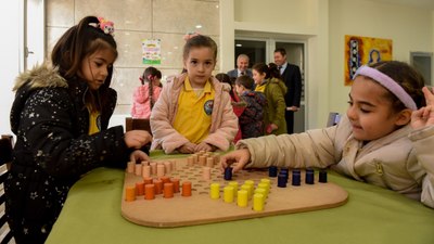 Kastamonu'da öğrenciler, ahşap zeka oyunları ile tanıştı