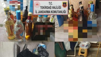 Tekirdağ'da 264 litre kaçak içki ele geçirildi