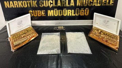 Denizli'de üstü baklava ile kapatılmış tatlı kutuların içinden uyuşturucu çıktı