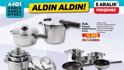 Saatlerce ocak yakmayın! A101'de Fissler düdüklü fırsatı; 8 dakikada pişiyor! İşte fiyatı...