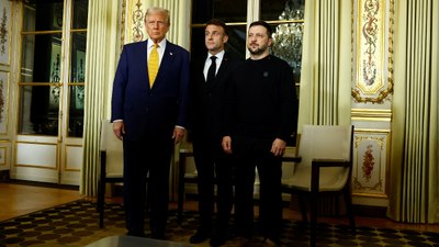 Zelensky, Trump ve Macron'dan üçlü zirve