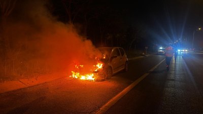 Tekirdağ'da seyir halindeki otomobil alev alev yandı