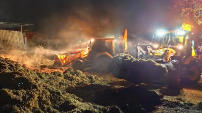 Hatay'da samanlık yangını