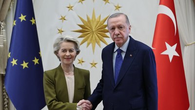 Cumhurbaşkanı Erdoğan, Ursula von der Leyen'i kabul etti