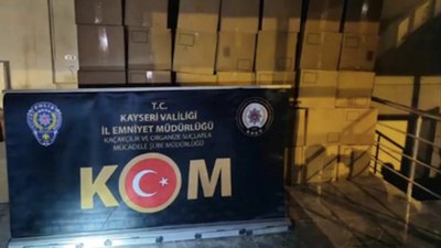 Kayseri'de 7,6 milyon kaçak makaron ele geçirildi