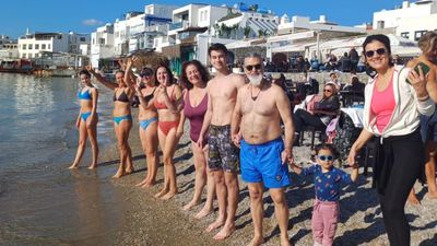 Bodrum'da yeni yılın ilk günü deniz keyfi