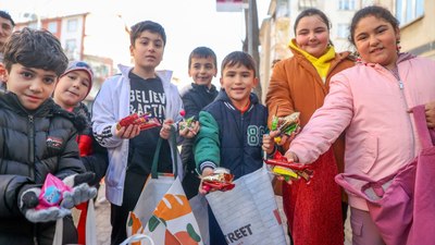 Konya'da çocuklar, Üç Aylara özel 'Şivlilik' geleneğini sürdürüyor