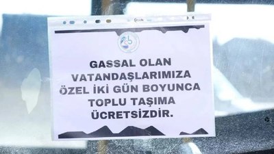 Belediye duyurdu: Gassallar için toplu taşıma ücretsiz oldu