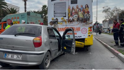 İETT otobüsüne çarptı: 3’ü çocuk 8 yaralı