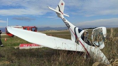 Bursa'da uçak kazası: Pilot yaralandı