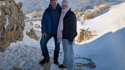 Adıyaman'da Nemrut, kışın yabancı turistlerin ilgisini çekiyor