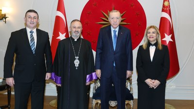 Cumhurbaşkanı Erdoğan, Türkiye Ermeni Katolik Cemaati Ruhani Reisi Kazancıyan'ı kabul etti