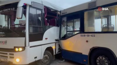 Ankara'da otobüs ile servis aracı çarpıştı