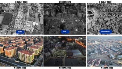 Kahramanmaraş merkezli depremlerin yıkıma neden olduğu il merkezleri görüntülendi