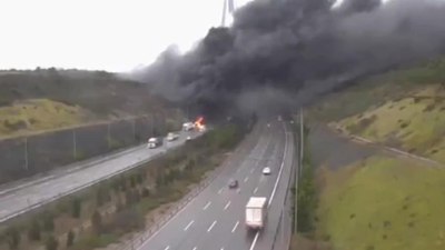 İstanbul Yavuz Sultan Selim Köprüsü'nde tır yangını