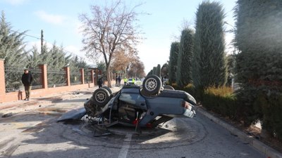 Konya'da 50 günde 5 trafik cezası yese de kesmedi: Sonunda aracıyla takla attı