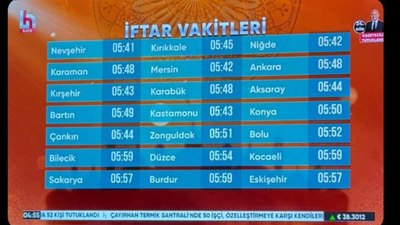 Halk TV sahur ve iftar vakitlerini karıştırdı