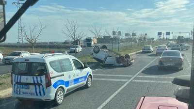 Adıyaman'da takla atan otomobilin sürücüsü yaralandı