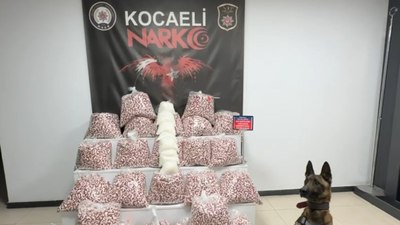 Kocaeli'de şüpheli araçta 397 bin sentetik ecza hapı yakalandı