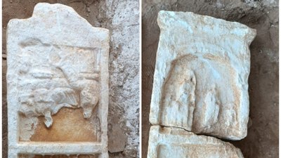 İzmir'de ceviz bahçesinde 2 bin yıllık mezar taşı bulundu