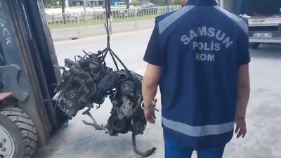 Samsun'da çok sayıda gümrük kaçağı lüks araç motoru ele geçirildi