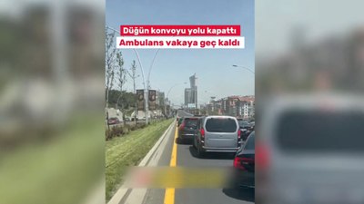 Ambulansa yol vermeyen düğün konvoyuna ceza yağdı