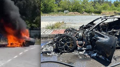 İstanbul’da 20 milyonluk Ferrari alev topuna döndü