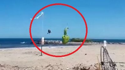 Giresun'da paramotor denize düştü