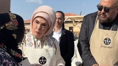 Nevşehir'de Türk Mutfağı Haftası: Emine Erdoğan, Kapadokyalı kadınlarla yaprak bastı