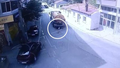 Tekirdağ'da vidanjörün kadını ezdiği anlar