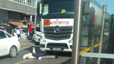 İstanbul Eyüpsultan'da tankerin çarptığı kişi öldü