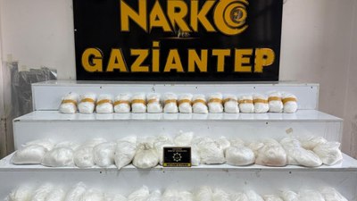 Gaziantep'te 58 kilo metamfetamin ele geçirildi