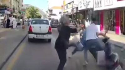 Aydın'da motosikletin çarptığı kadın yaralandı