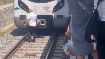 İstanbul'da raylarda duran yavru kediyi fark eden makinist treni durdurdu