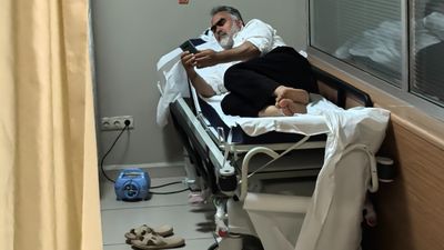 Bursa'da kaldığı çadırda 1,5 metrelik yılan bacağını ısırdı