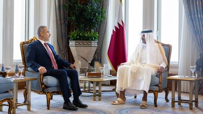 Hakan Fidan, Doha'da Katar Emiri Hamad Al Sani tarafından kabul edildi.