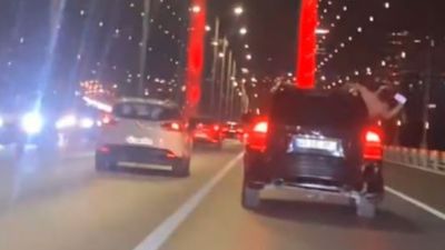 15 Temmuz Şehitler Köprüsü üzerinde tehlikeli yolculuk: Lüks araç sürüsücüsü gözaltında