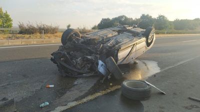 Tekirdağ'da refüje çarpan araç takla attı: 1 yaralı