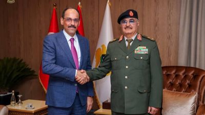 MİT Başkanı İbrahim Kalın, Libya'da Hafter ile görüştü