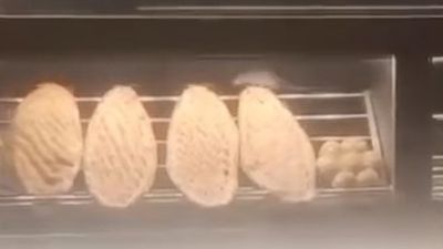 Elazığ'da tepki çeken görüntü: Fare tezgahtaki ekmeklerin üzerinde gezdi