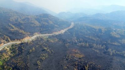 Muğla'da yangın felaketinin boyutu drone ile görüntülendi