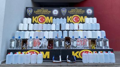 Adana merkezli beş ilde 16 ton kaçak etil alkol ele geçirildi