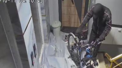 Adana'da binanın içinden bisiklet çalan hırsız kameraya yakalandı