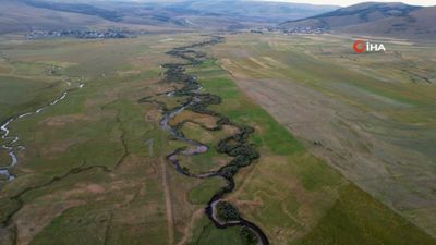 Ardahan'da menderesler havadan görüntülendi