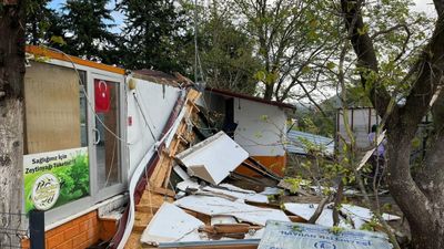 Balıkesir'de hortum: İşletme yıkıldı, ağaçlar söküldü