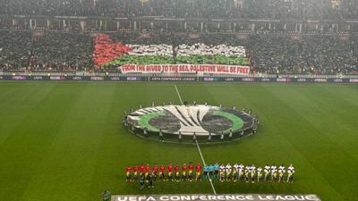 Samsunspor taraftarından Filistin koreografisi