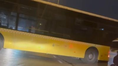 İstanbul Ataşehir'de İETT otobüsü yolda sıkıştı