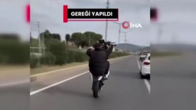 Sinop'ta tehlikeli sürüş yapan motosikletliye ceza